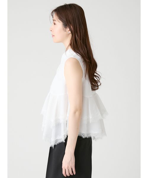 CELFORD(セルフォード)の「【洗える】レースヘムペプラムブラウス(シャツ/ブラウス・レディース・ホワイト/サックスブルー/ネイビー・36/38)」の16枚目の写真
