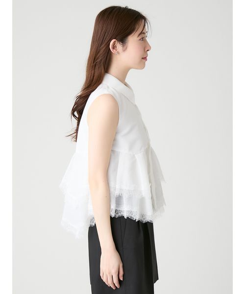 CELFORD(セルフォード)の「【洗える】レースヘムペプラムブラウス(シャツ/ブラウス・レディース・ホワイト/サックスブルー/ネイビー・36/38)」の21枚目の写真