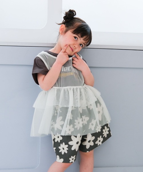 LEPSIM(レプシィム)の「【KIDS】チュールセットプリントT 666133(Tシャツ/カットソー・キッズ・ライトピンク/オフホワイト/ブルー・120/130/140)」の4枚目の写真