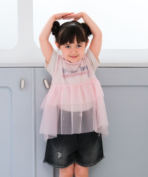 LEPSIM(レプシィム)の「【KIDS】チュールセットプリントT 666133(Tシャツ/カットソー・キッズ・ライトピンク/オフホワイト/ブルー・120/130/140)」の11枚目の写真