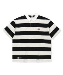 BROWNBREATH（ブラウンブレス）の「RUGBY STRIPE TEE - BLACK（ポロシャツ）」