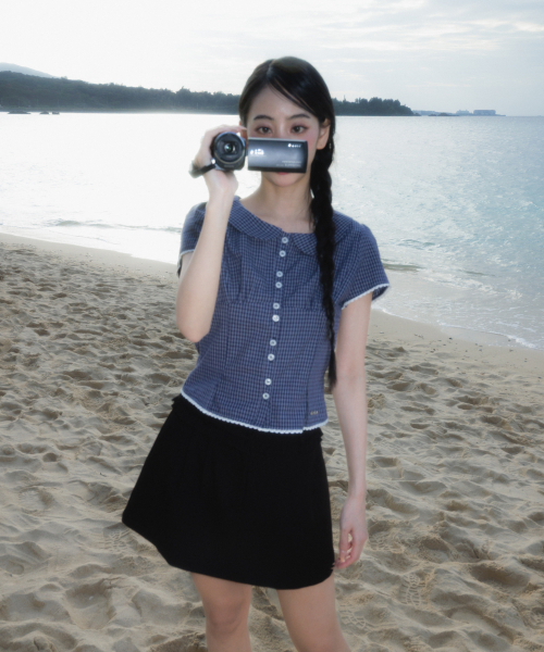 ROSEFRANTZ（ロゼフランツ）の「Round Collar Short Sleeve Blouse [Navy]（シャツ/ブラウス・レディース・ネイビー・SMALL/MEDIUM）」の2枚目の写真