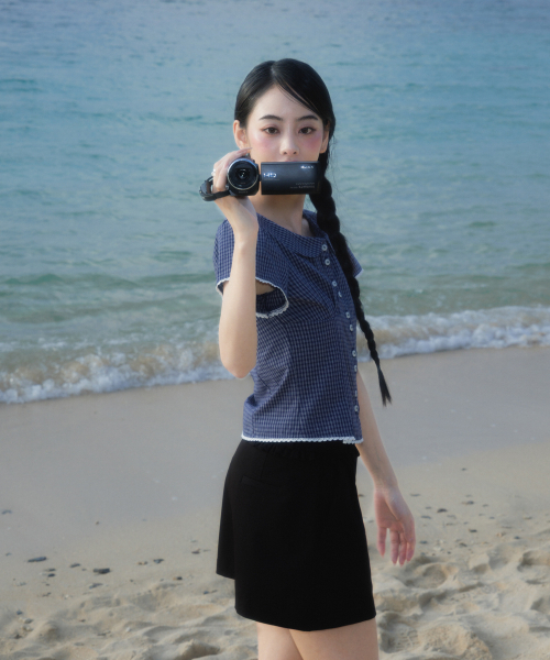 ROSEFRANTZ（ロゼフランツ）の「Round Collar Short Sleeve Blouse [Navy]（シャツ/ブラウス・レディース・ネイビー・SMALL/MEDIUM）」の4枚目の写真