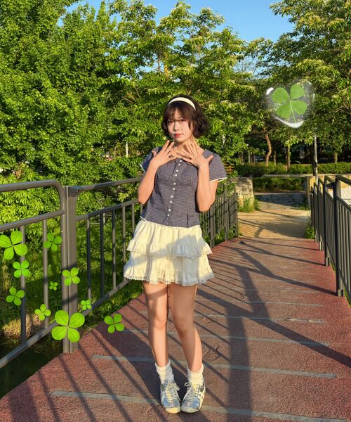 ROSEFRANTZ（ロゼフランツ）の「Round Collar Short Sleeve Blouse [Navy]（シャツ/ブラウス・レディース・ネイビー・SMALL/MEDIUM）」の12枚目の写真