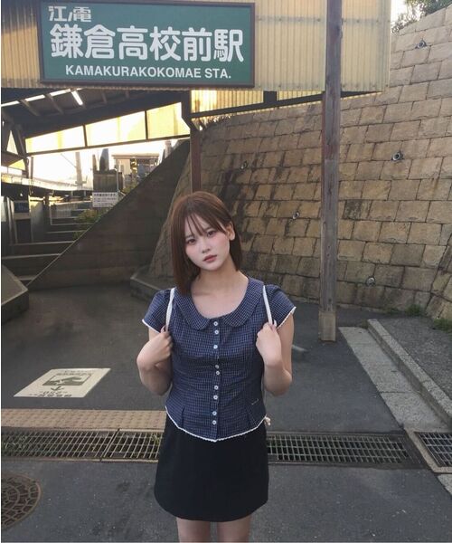ROSEFRANTZ（ロゼフランツ）の「Round Collar Short Sleeve Blouse [Navy]（シャツ/ブラウス・レディース・ネイビー・SMALL/MEDIUM）」の13枚目の写真