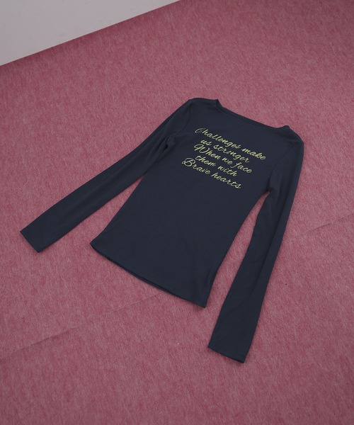 Ulysses(ユリシス)の「メッセージロゴプリントカットソー(Tシャツ/カットソー・レディース・ホワイト/ネイビー・M/S)」の7枚目の写真