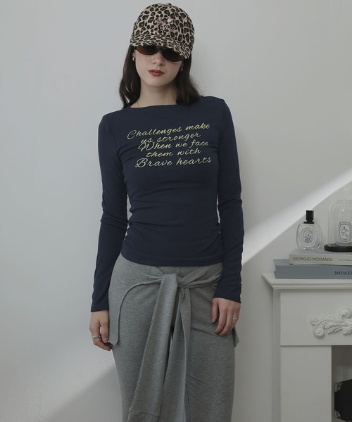 Ulysses(ユリシス)の「メッセージロゴプリントカットソー(Tシャツ/カットソー・レディース・ホワイト/ネイビー・M/S)」の18枚目の写真