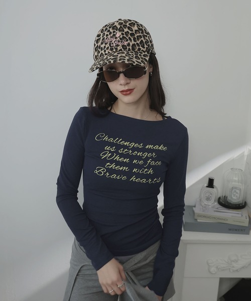 Ulysses(ユリシス)の「メッセージロゴプリントカットソー(Tシャツ/カットソー・レディース・ホワイト/ネイビー・M/S)」の9枚目の写真
