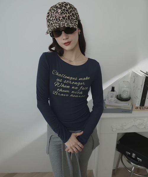 Ulysses(ユリシス)の「メッセージロゴプリントカットソー(Tシャツ/カットソー・レディース・ホワイト/ネイビー・M/S)」の5枚目の写真