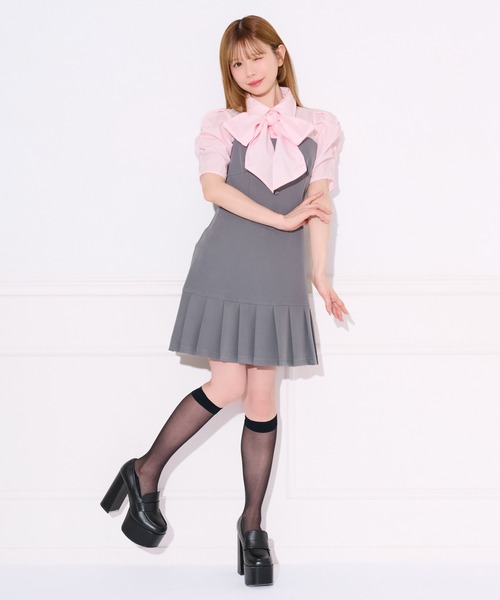 apres jour(アプレジュール)の「【2WAY】配色ボウタイシャツドッキングミニワンピース(ワンピース・レディース・ブルー系その他/ピンク系その他・SMALL/MEDIUM/X-LARGE)」の13枚目の写真