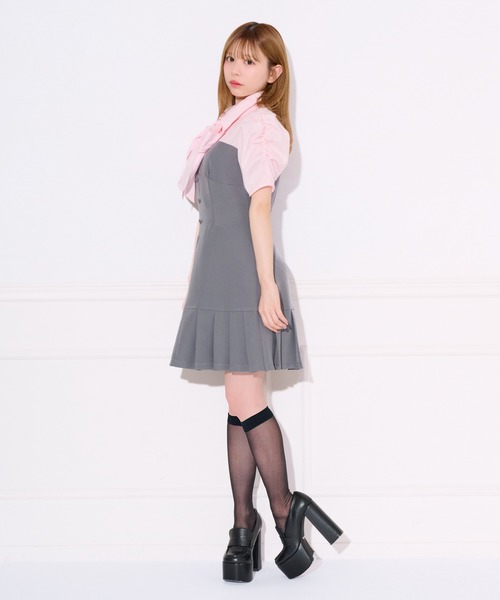 apres jour(アプレジュール)の「【2WAY】配色ボウタイシャツドッキングミニワンピース(ワンピース・レディース・ブルー系その他/ピンク系その他・SMALL/MEDIUM/X-LARGE)」の15枚目の写真