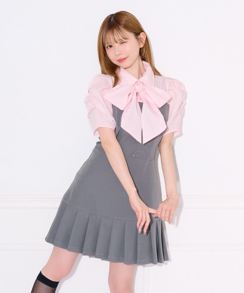 apres jour(アプレジュール)の「【2WAY】配色ボウタイシャツドッキングミニワンピース(ワンピース・レディース・ブルー系その他/ピンク系その他・SMALL/MEDIUM/X-LARGE)」の12枚目の写真