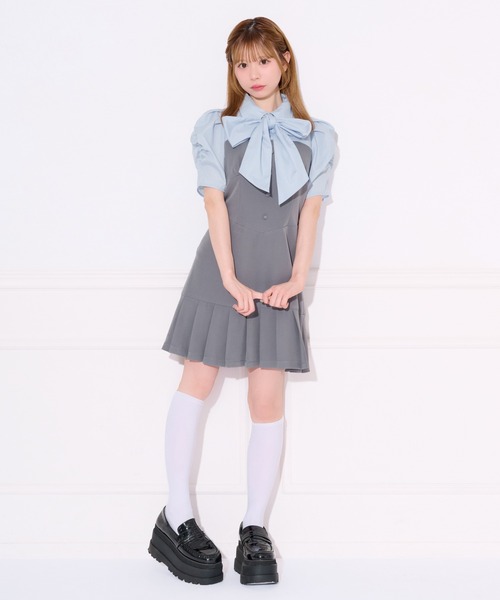 apres jour(アプレジュール)の「【2WAY】配色ボウタイシャツドッキングミニワンピース(ワンピース・レディース・ブルー系その他/ピンク系その他・SMALL/MEDIUM/X-LARGE)」の5枚目の写真