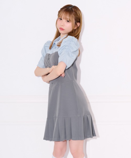 apres jour(アプレジュール)の「【2WAY】配色ボウタイシャツドッキングミニワンピース(ワンピース・レディース・ブルー系その他/ピンク系その他・SMALL/MEDIUM/X-LARGE)」の9枚目の写真