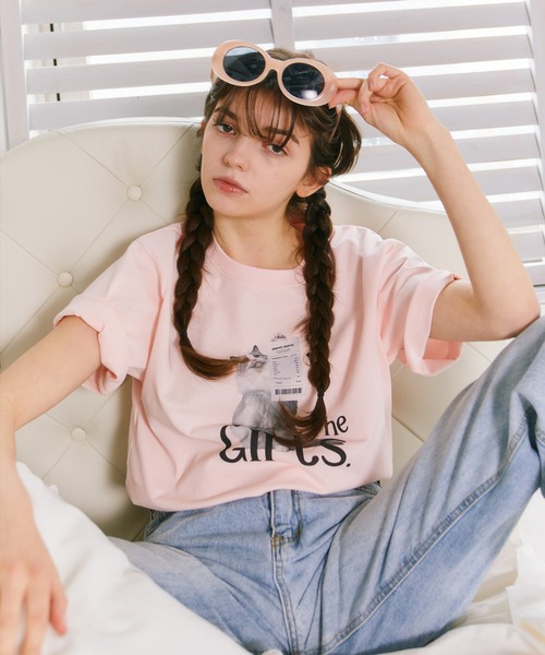 mieya mieya(ミーヤミーヤ)の「【mieya mieya】"The Girls" CHATON Tシャツ/ザ・ガールズシャトンティーシャツ(Tシャツ/カットソー・レディース・ピンク・FREE)」の3枚目の写真