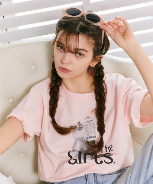 mieya mieya(ミーヤミーヤ)の「【mieya mieya】"The Girls" CHATON Tシャツ/ザ・ガールズシャトンティーシャツ(Tシャツ/カットソー・レディース・ピンク・FREE)」の4枚目の写真
