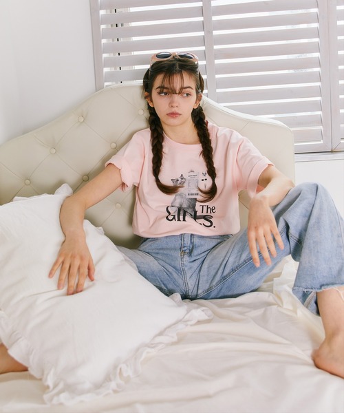 mieya mieya(ミーヤミーヤ)の「【mieya mieya】"The Girls" CHATON Tシャツ/ザ・ガールズシャトンティーシャツ(Tシャツ/カットソー・レディース・ピンク・FREE)」の5枚目の写真