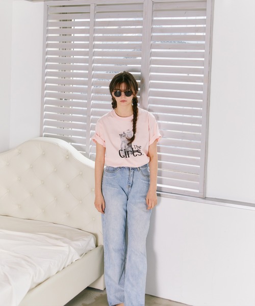 mieya mieya(ミーヤミーヤ)の「【mieya mieya】"The Girls" CHATON Tシャツ/ザ・ガールズシャトンティーシャツ(Tシャツ/カットソー・レディース・ピンク・FREE)」の9枚目の写真