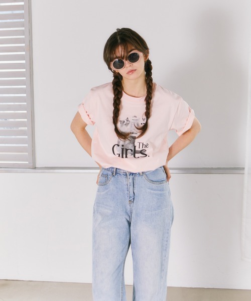 mieya mieya(ミーヤミーヤ)の「【mieya mieya】"The Girls" CHATON Tシャツ/ザ・ガールズシャトンティーシャツ(Tシャツ/カットソー・レディース・ピンク・FREE)」の11枚目の写真