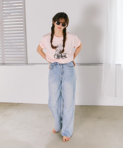 mieya mieya(ミーヤミーヤ)の「【mieya mieya】"The Girls" CHATON Tシャツ/ザ・ガールズシャトンティーシャツ(Tシャツ/カットソー・レディース・ピンク・FREE)」の12枚目の写真