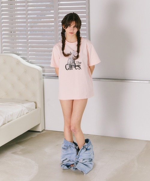 mieya mieya(ミーヤミーヤ)の「【mieya mieya】"The Girls" CHATON Tシャツ/ザ・ガールズシャトンティーシャツ(Tシャツ/カットソー・レディース・ピンク・FREE)」の15枚目の写真