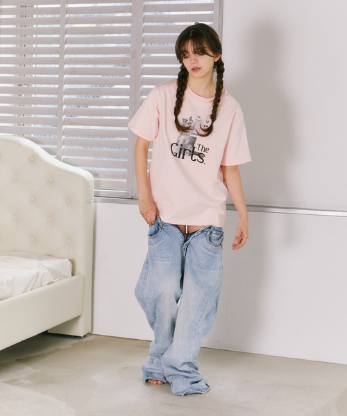mieya mieya(ミーヤミーヤ)の「【mieya mieya】"The Girls" CHATON Tシャツ/ザ・ガールズシャトンティーシャツ(Tシャツ/カットソー・レディース・ピンク・FREE)」の17枚目の写真