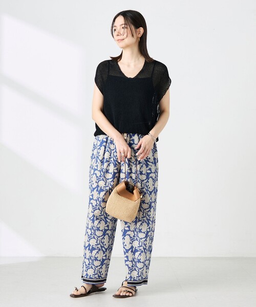 Rie Miller(リエミラー)の「ウォッシャブルブロックプリントイージーパンツ(その他パンツ・レディース・ベージュ系その他3/ブルー系その他3・38/36)」の15枚目の写真