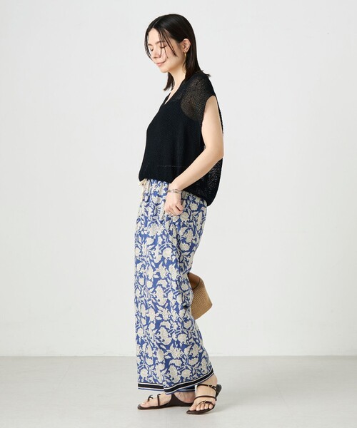 Rie Miller(リエミラー)の「ウォッシャブルブロックプリントイージーパンツ(その他パンツ・レディース・ベージュ系その他3/ブルー系その他3・38/36)」の16枚目の写真