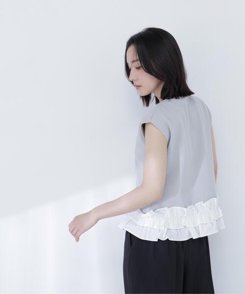 NATURAL BEAUTY BASIC(ナチュラルビューティーベーシック)の「フリルドッキングニットジレ(ベスト・レディース・ブラック/グレー系その他/オフホワイト・フリ-)」の19枚目の写真