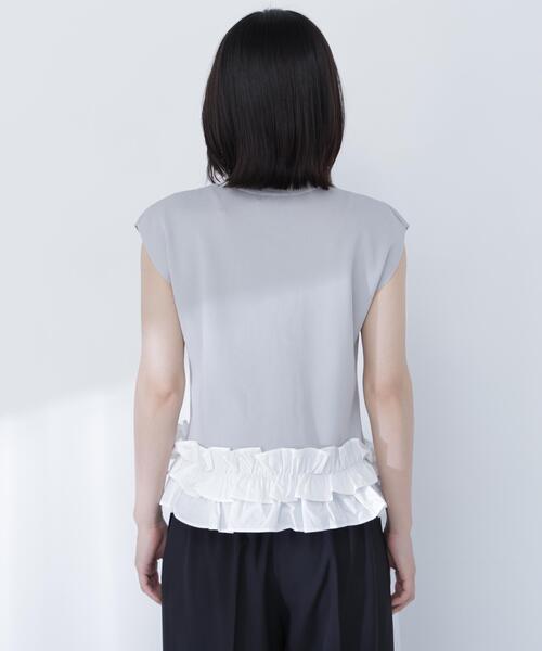 NATURAL BEAUTY BASIC(ナチュラルビューティーベーシック)の「フリルドッキングニットジレ(ベスト・レディース・ブラック/グレー系その他/オフホワイト・フリ-)」の22枚目の写真