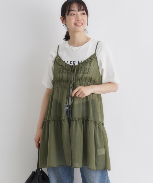 Right-on(ライトオン)の「HONEYSUCKLE ROSE(ハニーサックルローズ)2WAYリボンキャミソール(ベスト・レディース・ホワイト/ブラック/カーキブラウン・L/M)」の10枚目の写真