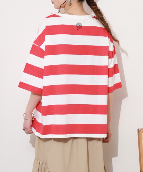 BARNDOOR（バーンドア）の「ボーダー＊ドット T 26SS 半袖（Tシャツ/カットソー・レディース・ブルー/レッド/ブラック・FREE）」の5枚目の写真