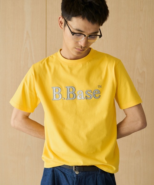 BROKEN BASE(ブロークンベース)の「B.Base Glitter Tee / B.Base グリッターTee(Tシャツ/カットソー・メンズ・イエロー/ネイビー/ブラック/アッシュ・SMALL/MEDIUM/LARGE)」の4枚目の写真