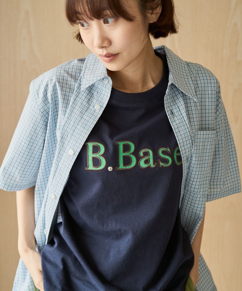 BROKEN BASE(ブロークンベース)の「B.Base Glitter Tee / B.Base グリッターTee(Tシャツ/カットソー・メンズ・イエロー/ネイビー/ブラック/アッシュ・SMALL/MEDIUM/LARGE)」の8枚目の写真