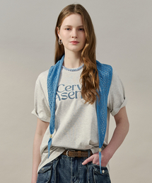 ネットスカーフセットレタリング半袖Tシャツ