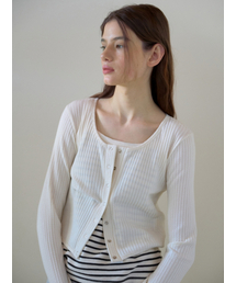 SOFT RIB JERSEY CARDIGAN CREAM