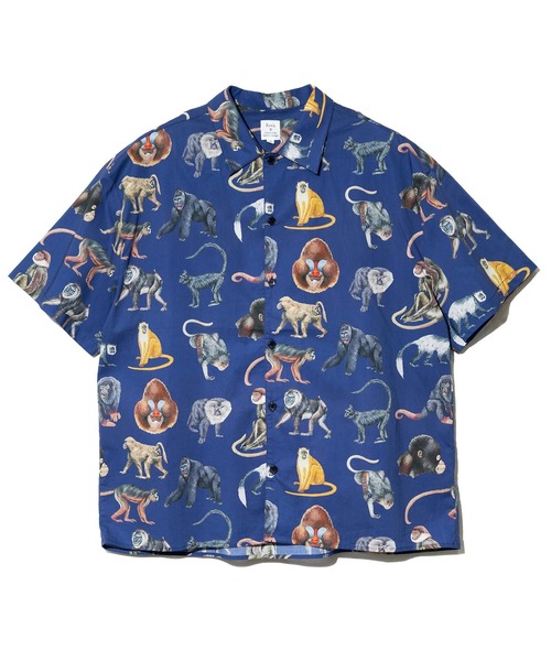 Revo.(レボ)の「Revo./レヴォ モンキーパターン SSシャツ(シャツ/ブラウス・メンズ・ネイビー/ホワイト・LARGE/MEDIUM)」の7枚目の写真