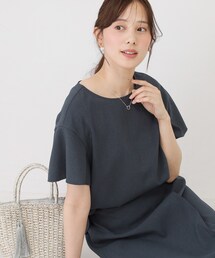 【手洗い可/日本製】リネンライク フリル袖ブラウス