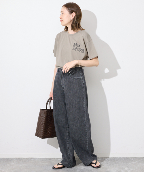 SLOBE IENA(スローブイエナ)の「《WEB限定カラーあり/追加3》1ST ETOILE Tシャツ(Tシャツ/カットソー・レディース・ホワイト/グレー/ブラウン/カーキ・FREE)」の19枚目の写真