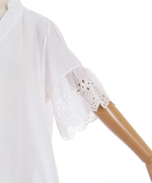 axes femme(アクシーズファム)の「袖レーススキッパーシャツ(シャツ/ブラウス・レディース・ブラック/ホワイト・FREE)」の14枚目の写真
