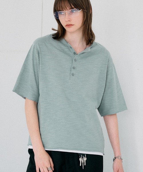 HENRY NECK SLUB T-SHIRT / ヘンリーネックスラブTシャツ（Tシャツ