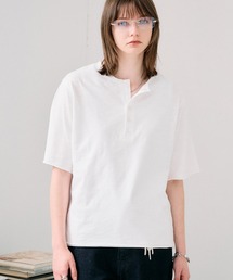 selle glant（セレグランテ）の「HENRY NECK SLUB T-SHIRT   ヘンリーネックスラブTシャツ（Tシャツ/カットソー）」