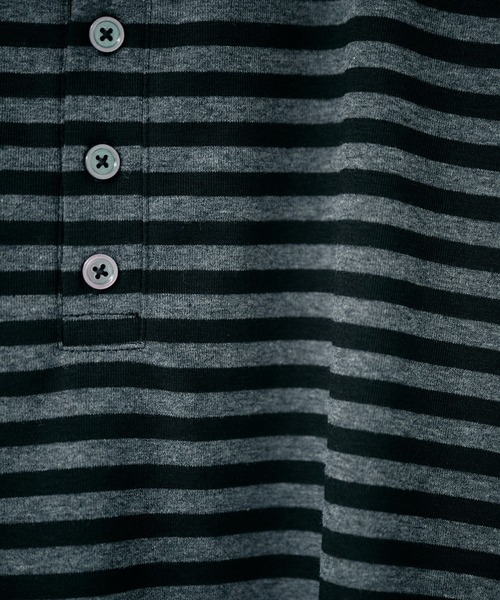 SELLE GLANT(セレグランテ)の「HENRY NECK SLUB T-SHIRT / ヘンリーネックスラブTシャツ(Tシャツ/カットソー・メンズ・オフホワイト/ブラック系/ミント/ブラック・LARGE/SMALL/MEDIUM)」の10枚目の写真