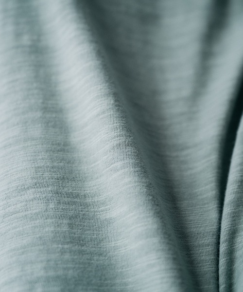 SELLE GLANT(セレグランテ)の「HENRY NECK SLUB T-SHIRT / ヘンリーネックスラブTシャツ(Tシャツ/カットソー・メンズ・オフホワイト/ブラック系/ミント/ブラック・LARGE/SMALL/MEDIUM)」の14枚目の写真