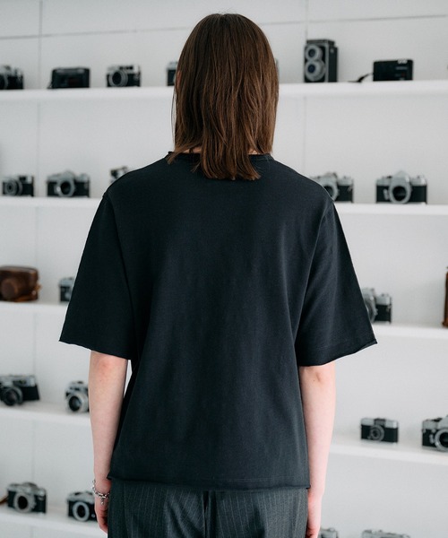 SELLE GLANT(セレグランテ)の「HENRY NECK SLUB T-SHIRT / ヘンリーネックスラブTシャツ(Tシャツ/カットソー・メンズ・オフホワイト/ブラック系/ミント/ブラック・LARGE/SMALL/MEDIUM)」の19枚目の写真