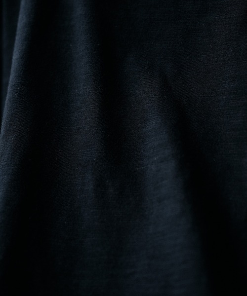 SELLE GLANT(セレグランテ)の「HENRY NECK SLUB T-SHIRT / ヘンリーネックスラブTシャツ(Tシャツ/カットソー・メンズ・オフホワイト/ブラック系/ミント/ブラック・LARGE/SMALL/MEDIUM)」の8枚目の写真