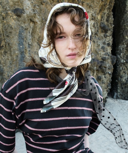 MAISON SPECIAL（メゾンスペシャル）の「Chain Pattern Scarf/チェーンパターンスカーフ（バンダナ/スカーフ・レディース・ピンク/ホワイト・FREE）」の22枚目の写真