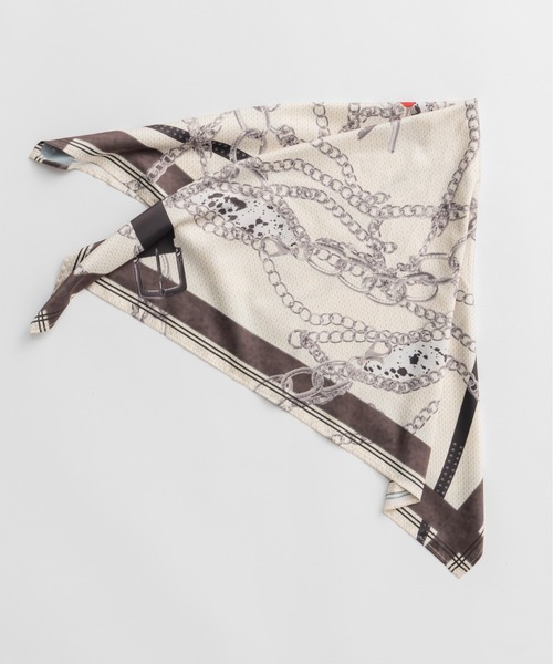 MAISON SPECIAL（メゾンスペシャル）の「Chain Pattern Scarf/チェーンパターンスカーフ（バンダナ/スカーフ・レディース・ピンク/ホワイト・FREE）」の16枚目の写真