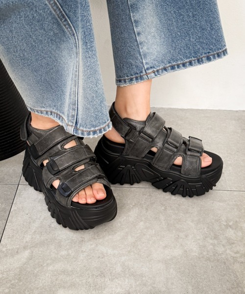 WEGO(ウィゴー)の「WEGO/【26年春夏新作】厚底ボリュームスポサン(サンダル・レディース・ブラック系その他/ブラック・MEDIUM/SMALL/LARGE)」の14枚目の写真