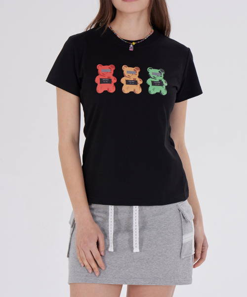 DYSFUNCT（ディスファンクト）の「CRIMINALS BEAR SLIM FIT T-SHIRT(BLACK)（Tシャツ/カットソー・レディース・その他・SMALL/MEDIUM）」の3枚目の写真